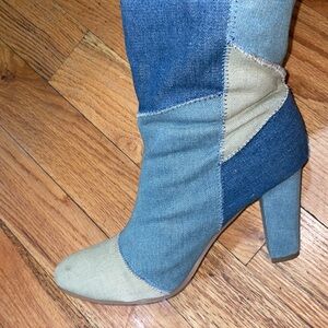 Denim Patchwork Ankle Boot sz 10